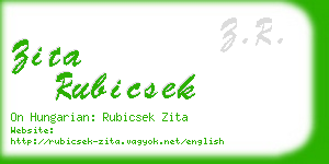 zita rubicsek business card